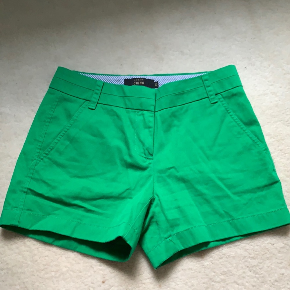 JCrew Green Chino Shorts